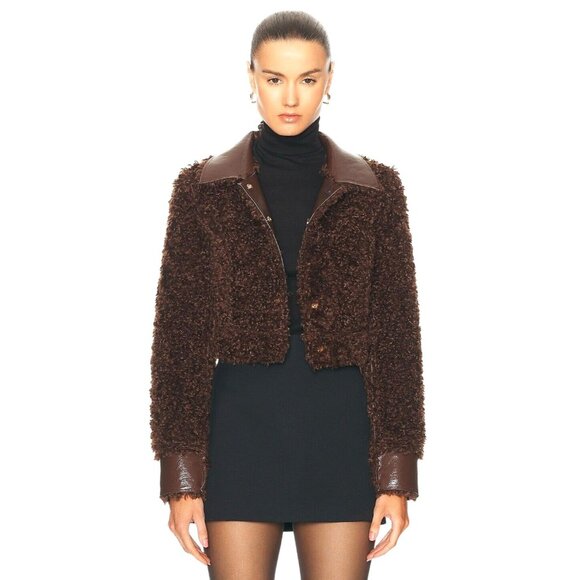 Cult Gaia Mercia Reversible Jacket in Java Brown 6 New Womens Coat - Picture 1 of 16